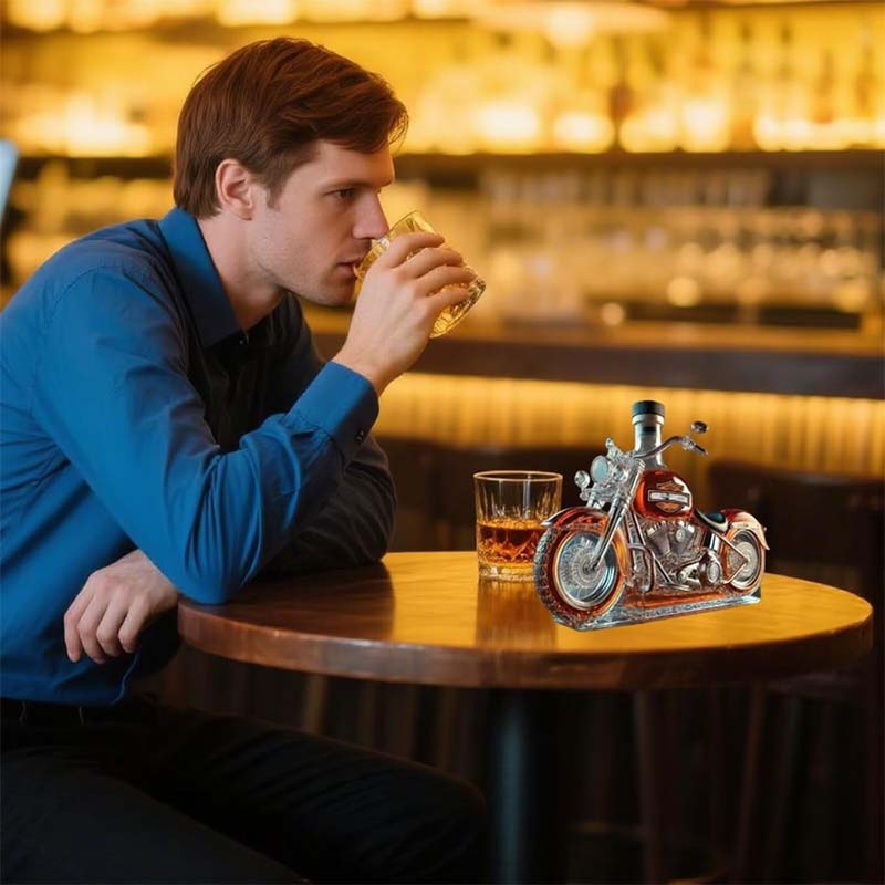 Creative Motorcycle Glass Wine Bottle - Image 3